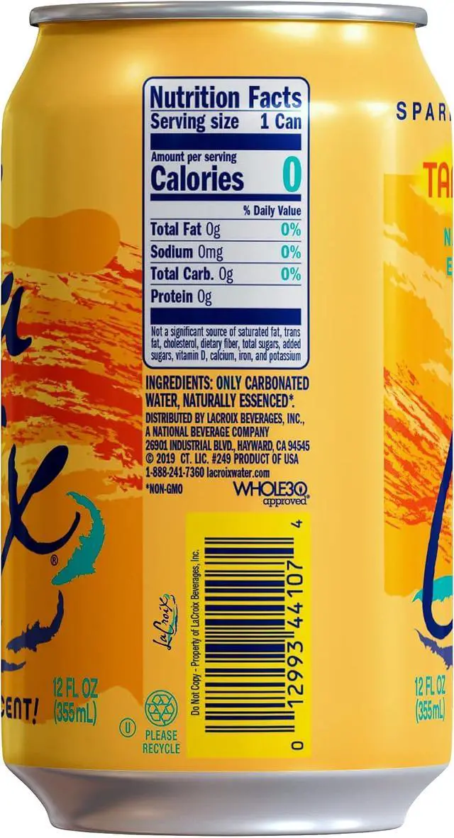 Alt view image 6 of 6 - La Croix Sparkling Water, Tangerine, 12 Fl Oz, 8 Pack