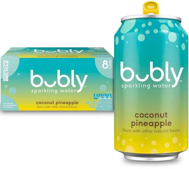 Main image of Bubly Sparkling Water Coconut Pineapple, 12 Fl Oz Cans (8-Pack)