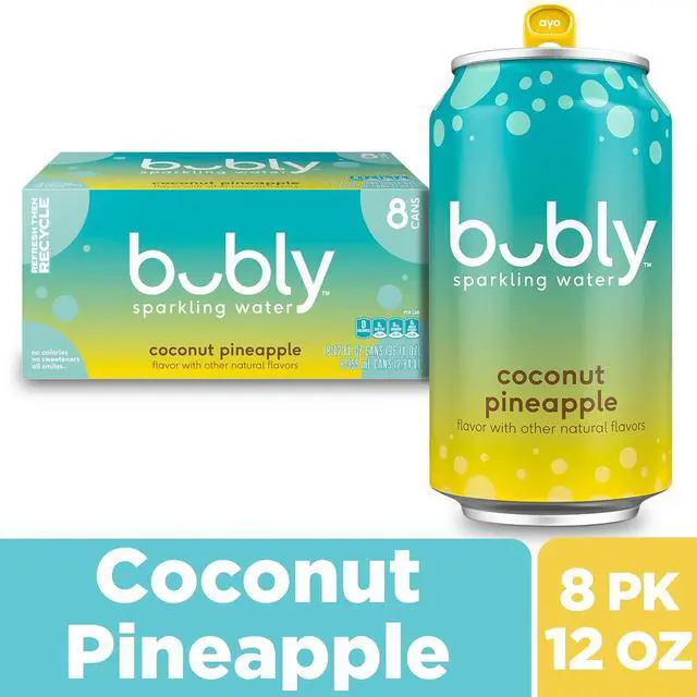 Alt view image 3 of 7 - Bubly Sparkling Water Coconut Pineapple, 12 Fl Oz Cans (8-Pack)