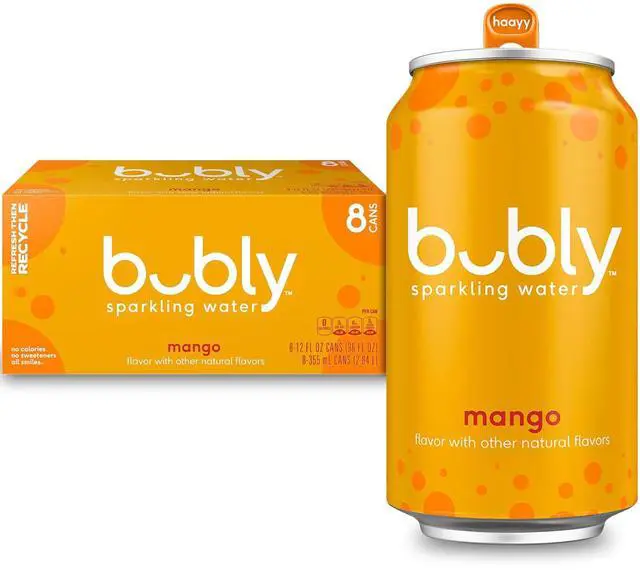 Main image of Bubly Sparkling Water, Mango, 12 Fl Oz Cans (8 Pack)