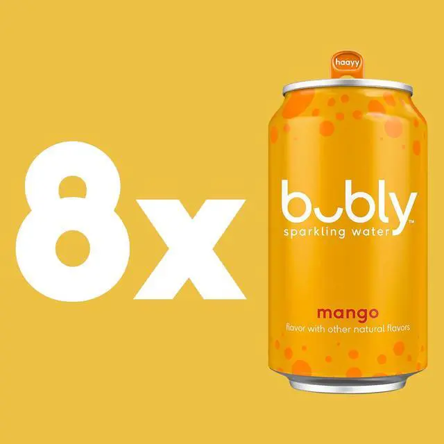 Alt view image 4 of 7 - Bubly Sparkling Water, Mango, 12 Fl Oz Cans (8 Pack)