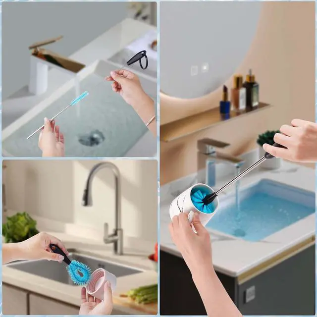 Alt view image 4 of 6 - Bottle Brush Cleaner Kit, Water Bottle Washer and Cup Scrubber Brush Set