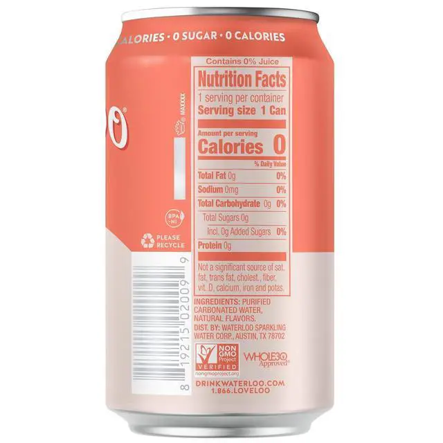Alt view image 2 of 6 - Waterloo Sparkling Water Peach 12 Fl Oz Cans (Pack of 12)