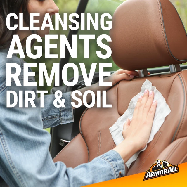 Alt view image 3 of 6 - Armor All Car Leather Wipes 20Count, Cleans, Conditions, Protects