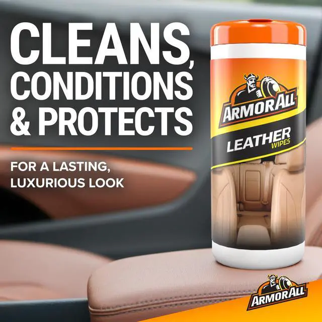 Alt view image 6 of 6 - Armor All Car Leather Wipes 20Count, Cleans, Conditions, Protects