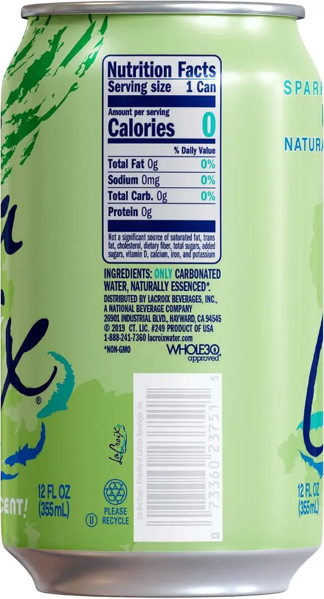 Alt view image 4 of 6 - La Croix Lime Sparkling Water, 12 fl oz (Pack of 8)