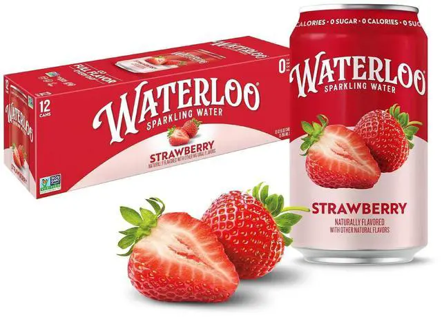 Main image of Waterloo Sparkling Water Strawberry 12 Fl Oz Cans (Pack of 12)