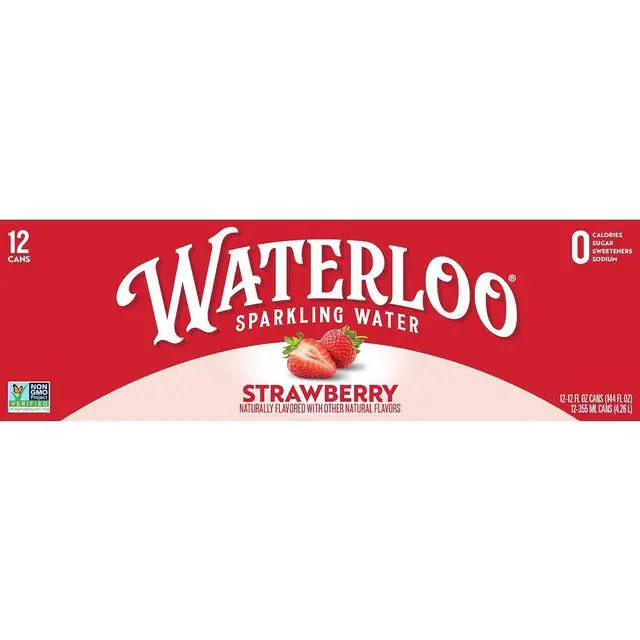 Alt view image 2 of 6 - Waterloo Sparkling Water Strawberry 12 Fl Oz Cans (Pack of 12)