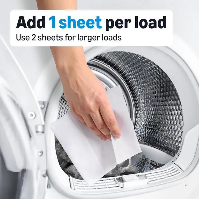 Alt view image 3 of 6 - Amazon Basics Dryer Sheets Laundry Fabric Softener, Free & Clear, Hypoallergenic, Fragrance Free, 160 Count