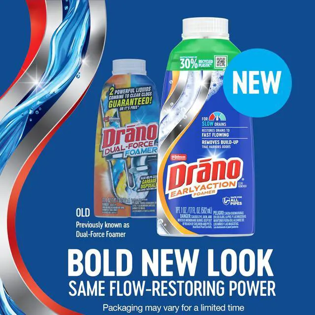 Alt view image 4 of 6 - Drano EarlyAction Foamer Drain Clog Remover and Garbage Disposal Cleaner, 17oz