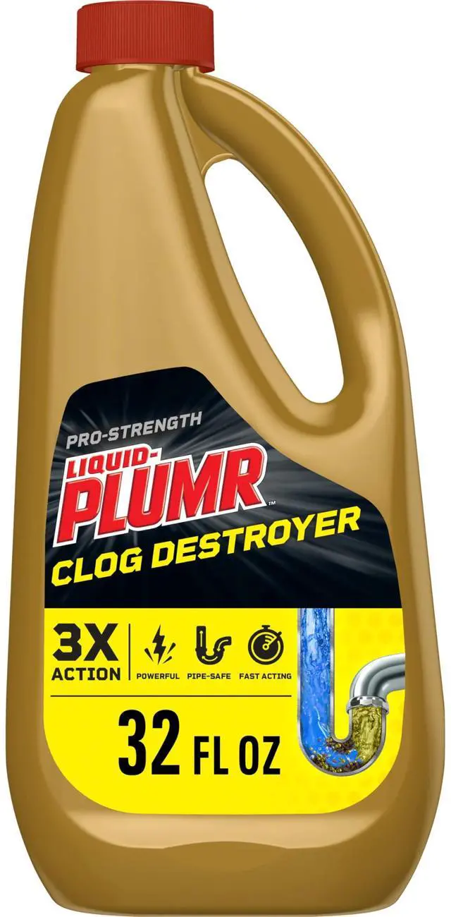 Main image of Liquid-Plumr Pro-Strength Full Clog Destroyer Drain Cleaner, 32 Fluid Ounces, for Bathroom & Kitchen Sinks, Shower and Tub Drain, Safe for Pipes