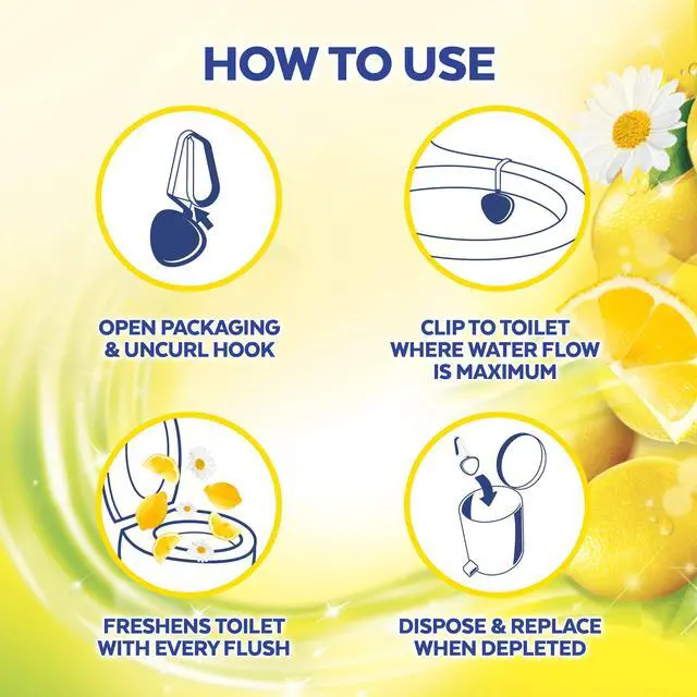 Alt view image 3 of 6 - Lysol Automatic In-the-Bowl Toilet Cleaner, Cleans and Freshens Toilet Bowl, Lemon Breeze Scent (Pack of 2)