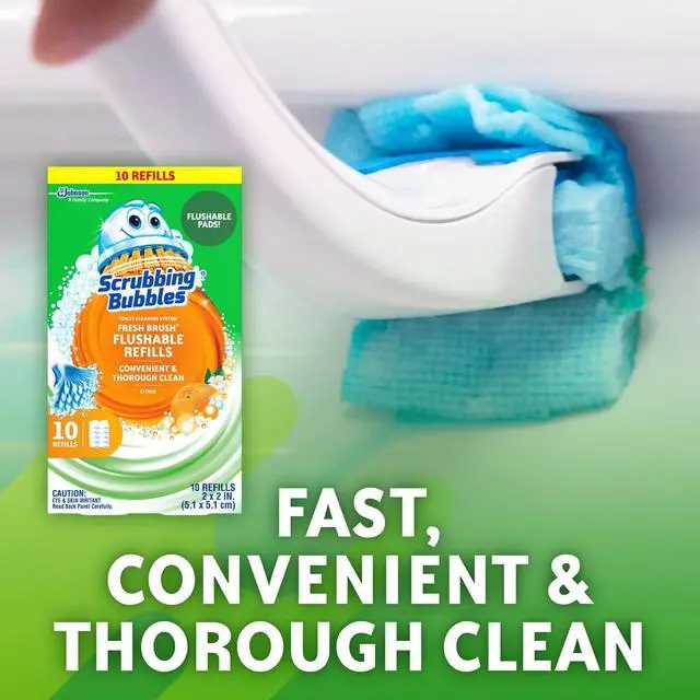 Alt view image 4 of 6 - Scrubbing Bubbles Fresh Brush Flushable Cleaner Refills, 10 Count (1-Pack)