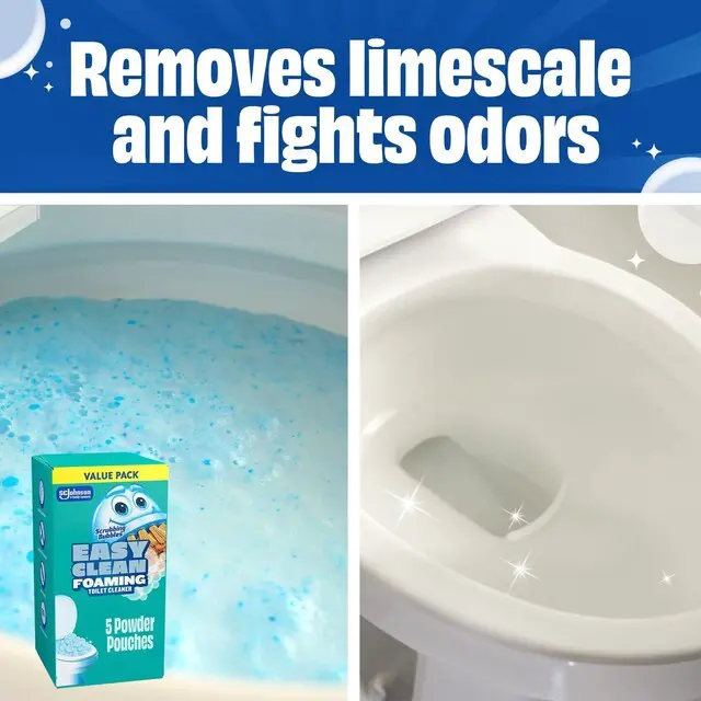 Alt view image 3 of 7 - Scrubbing Bubbles Easy Clean Foaming Toilet Bowl Cleaner, Easy Drop in Powder Pouches, 100g (2 Pouches)