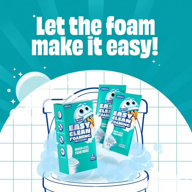 Alt view image 2 of 7 - Scrubbing Bubbles Easy Clean Foaming Toilet Bowl Cleaner, Easy Drop in Powder Pouches, 100g (2 Pouches)