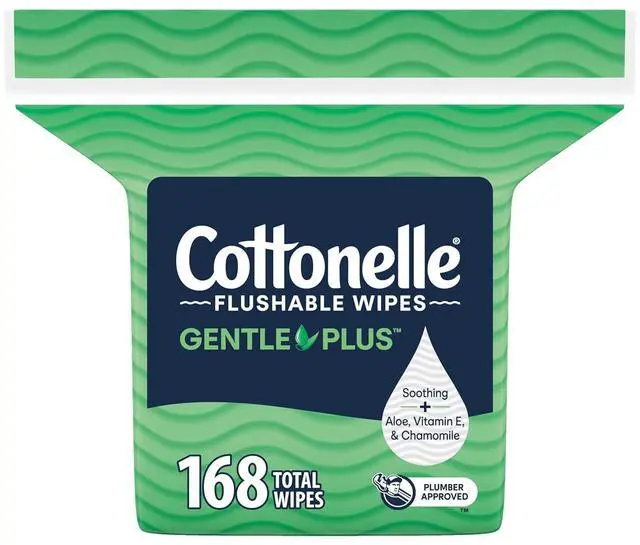 Main image of Cottonelle GentlePlus Flushable Wipes, 168 Count (1 Pack)