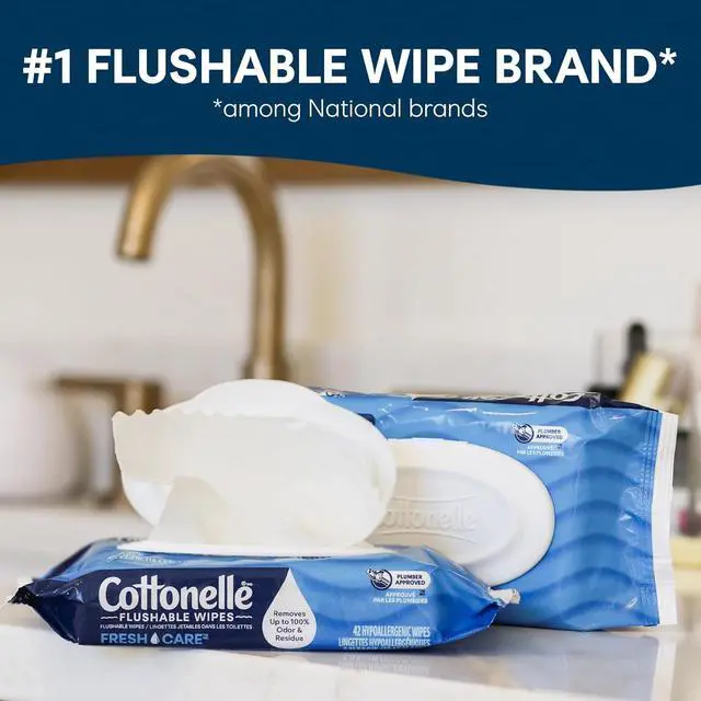 Alt view image 4 of 6 - Cottonelle XL Flushable Wipes, 2 Packs of 45 Wipes