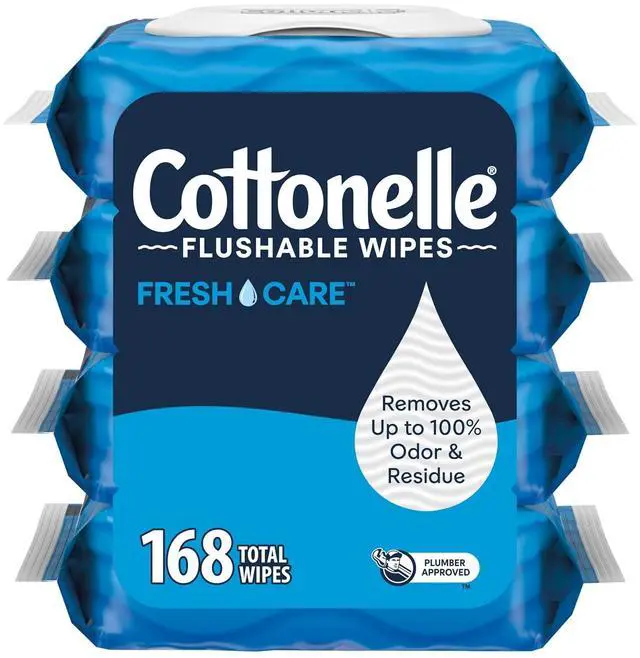 Main image of Cottonelle Fresh Care Flushable Wipes, 4 Packs, 42 Wipes per Pack