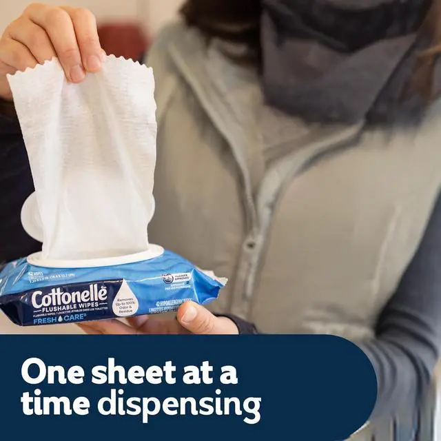 Alt view image 6 of 6 - Cottonelle Fresh Care Flushable Wipes, 4 Packs, 42 Wipes per Pack