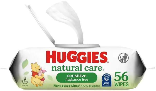 Main image of Huggies Natural Care Sensitive Baby Wipes Unscented, 56 Count (1 Pack)