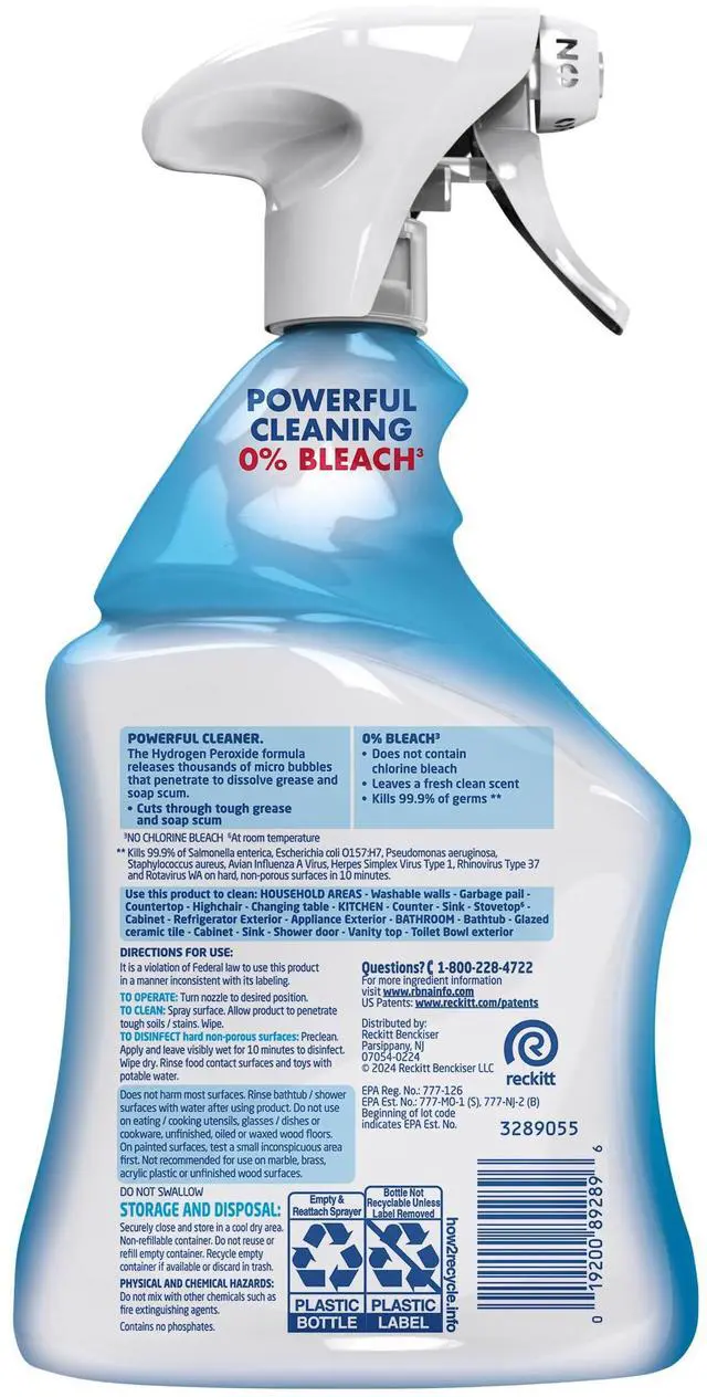 Alt view image 6 of 7 - Lysol OXI Action All Purpose Cleaner Spray, 0% Bleach Disinfectant, 32 oz