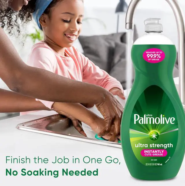 Alt view image 7 of 7 - Palmolive Ultra Strength Liquid Dish Soap, 32.5fl oz, Cuts Grease and Grime, No Soaking Needed, Powerful on Plastics, Bottle