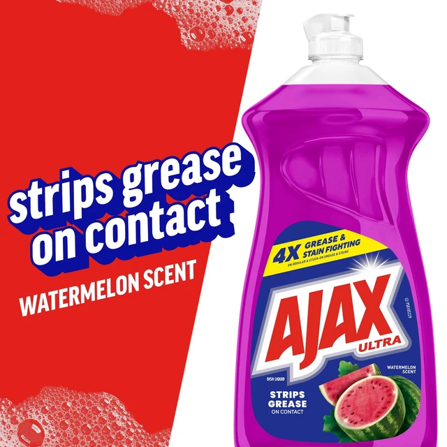 Alt view image 5 of 7 - Ajax Ultra Liquid Dish Soap Strips Grease Watermelon Scent 52fl oz