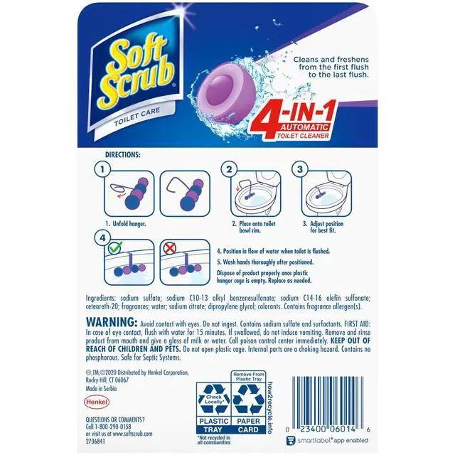 Alt view image 5 of 6 - Soft Scrub 4-in-1 Rim Hanger Toilet Bowl Cleaner, Lavender, 2 Count