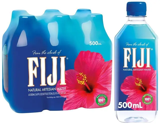 Main image of FIJI Natural Artesian Bottled Water 500mL / 16.9 fl oz (Pack of 6)
