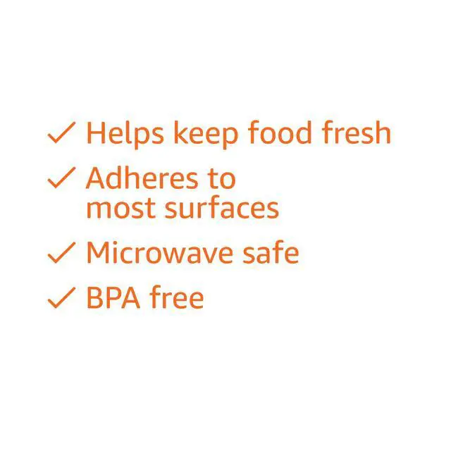 Alt view image 6 of 6 - Amazon Basics Plastic Food Wrap, BPA Free, Microwavable, 200 Sq Ft, Pack of 1