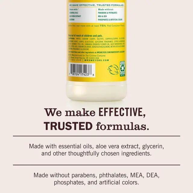 Alt view image 6 of 6 - MRS. MEYER'S CLEAN DAY Liquid Dish Soap, Honeysuckle Scent, 16 Fl Oz