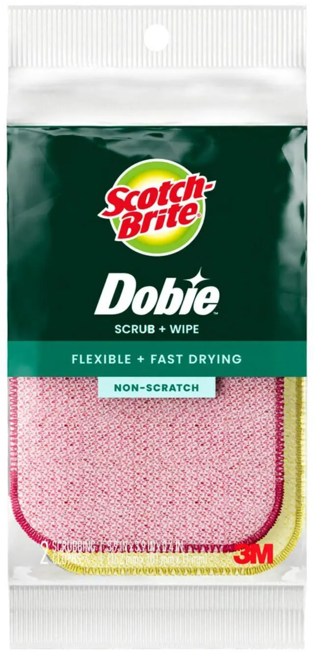 Main image of Scotch-Brite Dobie Scrub & Wipe Cloths Non-Scratch Scrubbing 2 Pack
