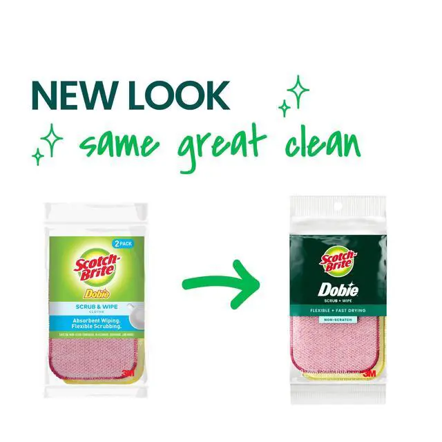 Alt view image 5 of 6 - Scotch-Brite Dobie Scrub & Wipe Cloths Non-Scratch Scrubbing 2 Pack