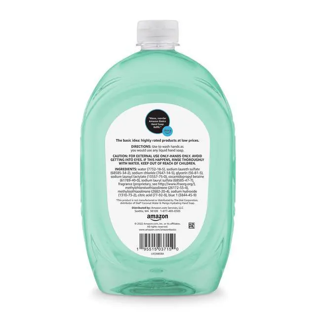 Alt view image 4 of 5 - Amazon Basics Liquid Hand Soap Refill, Mango and Coconut Water Scent, 50 Fl Oz (Pack of 1), Triclosan-Free, Dermatologist Tested, pH Balanced, Paraben-Free