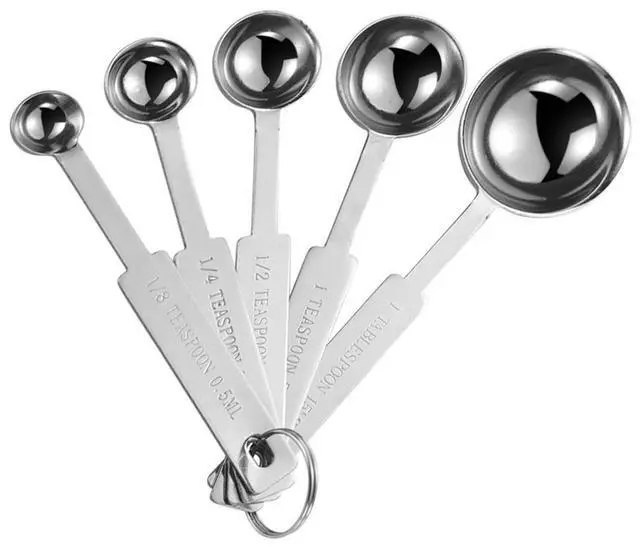 Main image of 5PCS Measuring Spoons Set, Includes 1/8tsp, 1/4tsp, 1/2tsp, 1tsp, and 1tbsp