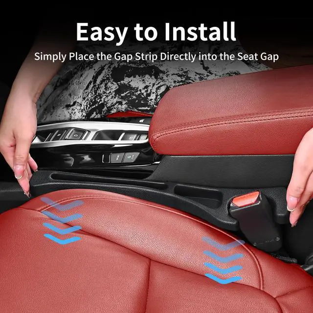 Alt view image 5 of 7 - Car Seat Gap Filler and Organizer with Phone Holder, 2-Pack, Black, Fits Sedan, SUV, Truck