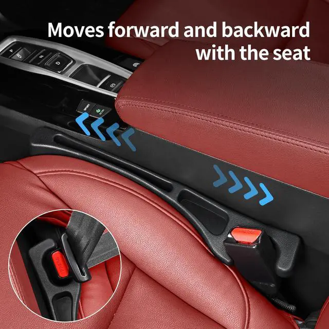 Alt view image 7 of 7 - Car Seat Gap Filler and Organizer with Phone Holder, 2-Pack, Black, Fits Sedan, SUV, Truck