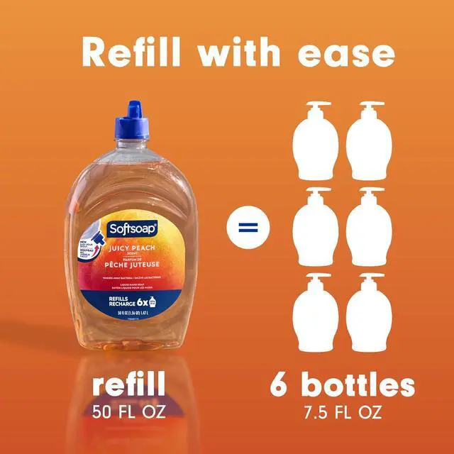 Alt view image 2 of 7 - Softsoap Liquid Hand Soap Refill, Juicy Peach Scent, 50 fl oz