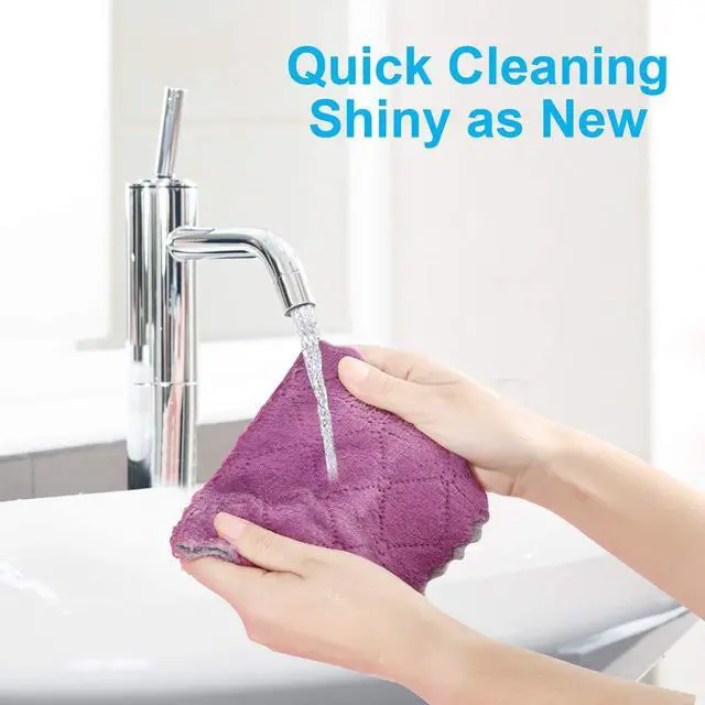 Alt view image 4 of 7 - OstWony 12Pcs Kitchen Towels Dish Cloths 10x6in Reusable Cleaning Rags