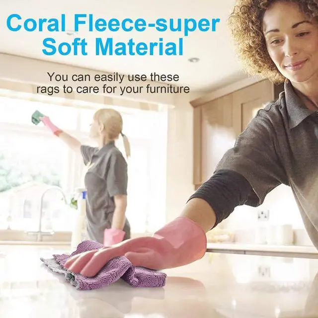 Alt view image 3 of 7 - OstWony 12Pcs Kitchen Towels Dish Cloths 10x6in Reusable Cleaning Rags