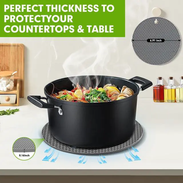Alt view image 6 of 6 - 4PCS Food-Grade Silicone Trivets for Hot Dishes, BPA Free