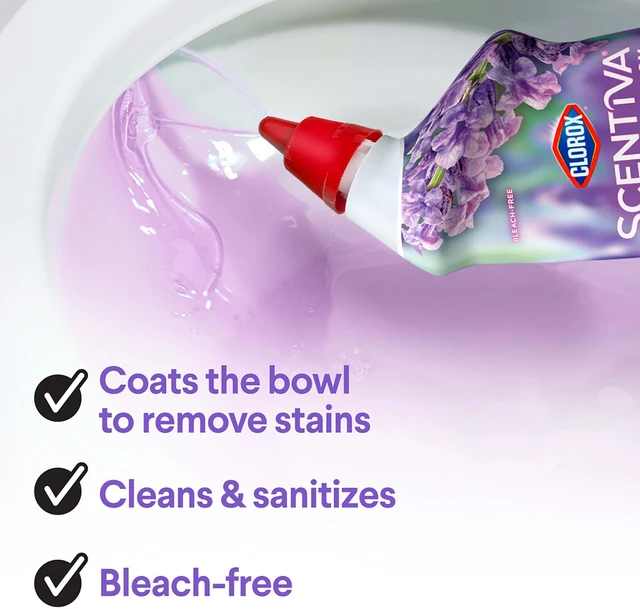 Alt view image 2 of 5 - Clorox Scentiva Bathroom Toilet Cleaning Gel, Lavender & Jasmine, 24 fl oz (2-Pack)