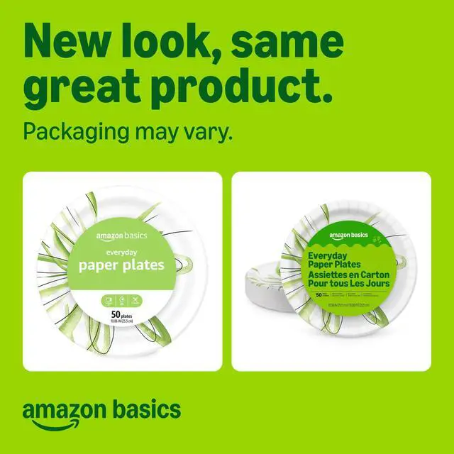 Alt view image 3 of 6 - Amazon Basics Everyday Paper Plates, 10Inch, Disposable, 50Count