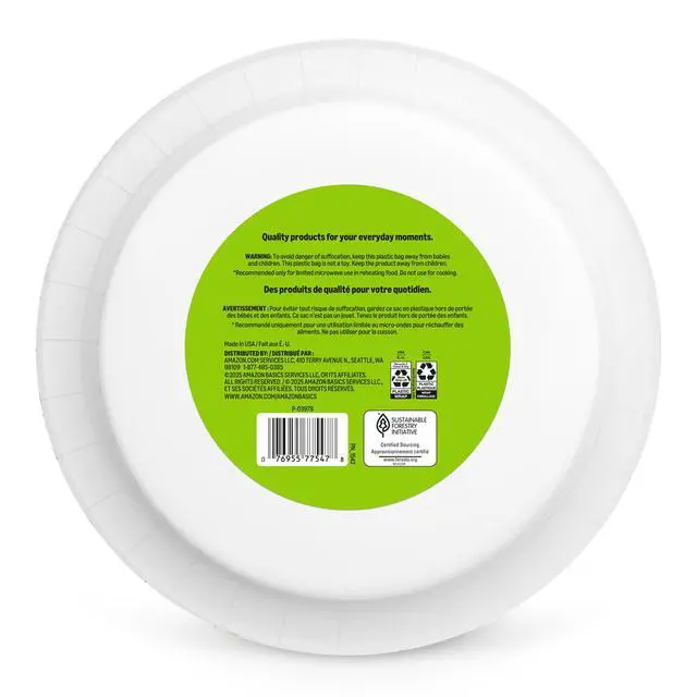Alt view image 6 of 6 - Amazon Basics Everyday Paper Plates, 10Inch, Disposable, 50Count
