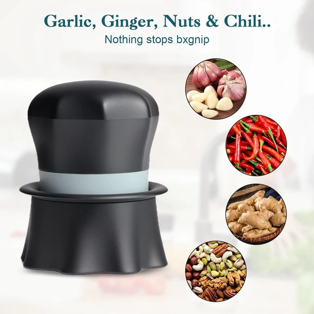 Alt view image 2 of 6 - Garlic Crusher, Garlic Press, Twist Mincer, Easy Squeeze Manual Press for Ginger, Nuts, Chili, Herbs, with Peeler and Scraper, Easy to Clean