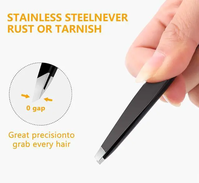 Alt view image 4 of 6 - DTDNZKN 4 Pcs Stainless Steel Tweezers Set, Black