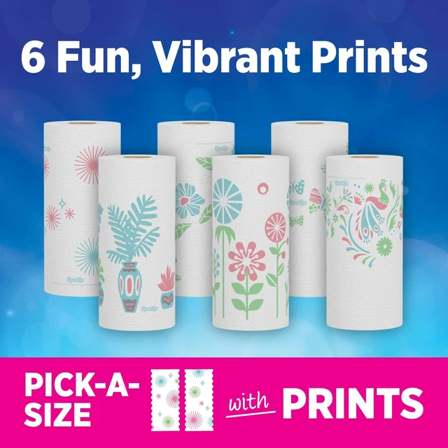 Alt view image 5 of 7 - Sparkle Pick-A-Size Paper Towels, Spirited Prints, 2 Double Rolls, Strong 2 Ply - Kitchen Cleanup & Everyday Messes