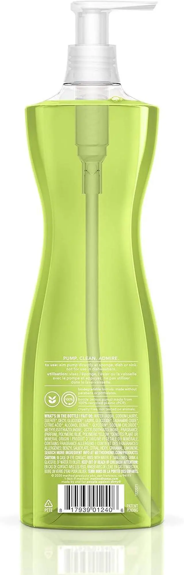 Alt view image 4 of 5 - Method Dish Soap, Lime + Sea Salt, 18 Fl Oz (Pack of 1)