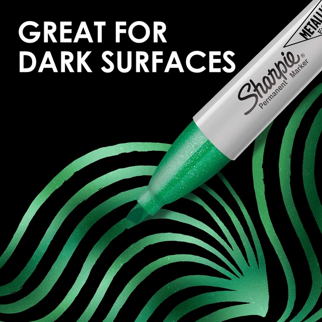 Alt view image 3 of 7 - Sharpie Metallic Permanent Markers, Chisel Tip, Assorted Colors, 3 Count