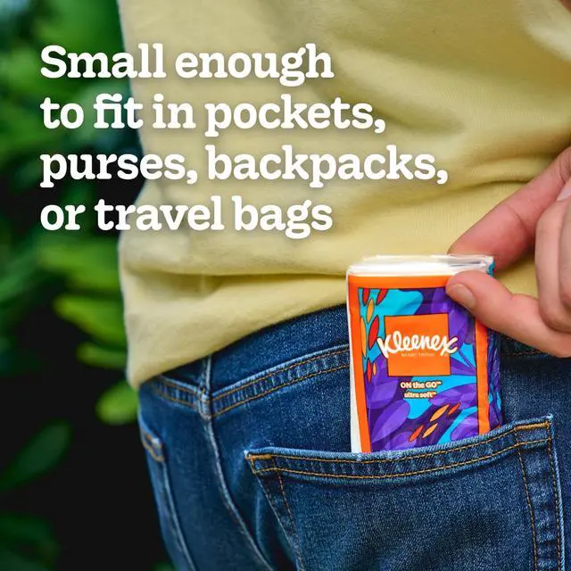 Alt view image 5 of 6 - Kleenex On-The-Go Facial Tissues, 8 Travel Packs of 10 Tissues Each